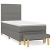 vidaXL Sommier &agrave; lattes de lit et matelas Gris fonc&eacute; 90x190 cm Tissu