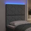 vidaXL Tête de lit avec des lumières à LED Gris clair 80 cm tissu