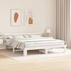vidaXL Cadre de lit avec t&ecirc;te de lit Blanc 200 x 200 cm Pin massif