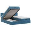 vidaXL Lit ottoman avec matelas 2 pcs Bleu fonc&eacute; Velours