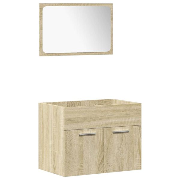 vidaXL Ensemble de meubles de salle de bain 4 pcs ch&ecirc;ne sonoma