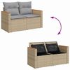 vidaXL Ensemble de canapé de jardin avec coussin Beige Poly rotin