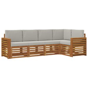 vidaXL Ensemble de canap&eacute; d'angle 5 pcs Gris Naturel et Clair