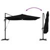 vidaXL Parasol Roma Noir 286 x 285 x 270 cm Aluminium et polyester