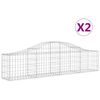 vidaXL Paniers &agrave; gabions arqu&eacute;s 2 pcs 200x30x40/60 cm Fer galvanis&eacute;