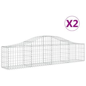 vidaXL Paniers &agrave; gabions arqu&eacute;s 2 pcs 200x30x40/60 cm Fer galvanis&eacute;