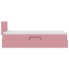 vidaXL Lit avec rangement et LED avec matelas Rose 90 x 190 cm Velours