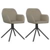 vidaXL Chaises pivotantes &agrave; manger lot de 2 Gris clair Velours