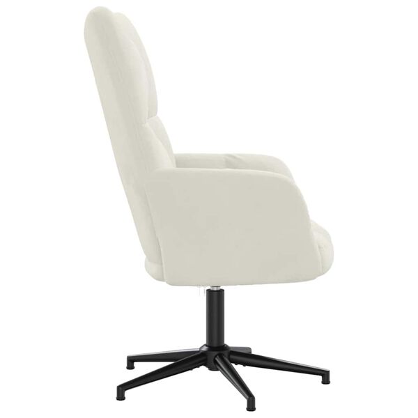 vidaXL Chaise de relaxation Blanc cr&egrave;me Velours