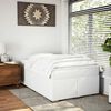 vidaXL Sommier &agrave; lattes de lit avec matelas blanc 120x190cm similicuir
