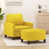 vidaXL Fauteuil avec repose-pied Jaune clair 60 cm Tissu