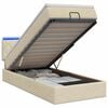 vidaXL Lit coffre avec matelas et LED Cr&egrave;me 90 x 190 cm Tissu