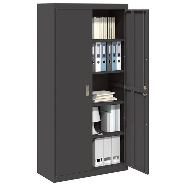 vidaXL Armoire de rangement 2 pcs Noir 90 x 40 x 180 cm Acier