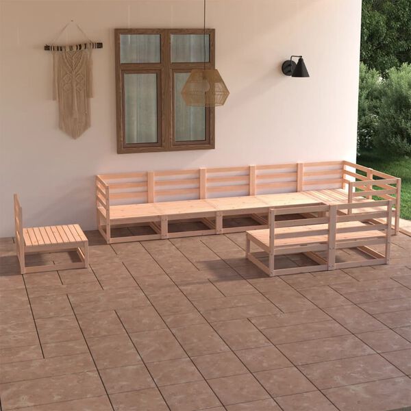 vidaXL Salon de jardin 9 pcs Bois de pin massif