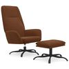 vidaXL Chaise de relaxation avec tabouret Marron Tissu microfibre