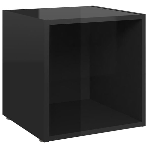 vidaXL Ensemble de meubles TV 3 pcs Noir brillant Bois d'ingénierie