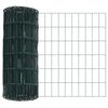 vidaXL Cl&ocirc;ture avec poteau Vert 0,8 x 25 m Acier et PVC