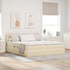 vidaXL Lit de Rangement Cr&egrave;me 200 x 200 cm Cuir synth&eacute;tique