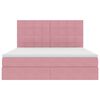 vidaXL Lit avec rangement et matelas Rose 160 x 200 cm Velours