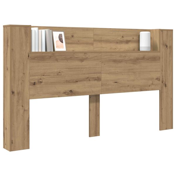 vidaXL Cabinet de T&ecirc;te de Lit avec LED Ch&ecirc;ne artisan Bois d'ing&eacute;nierie