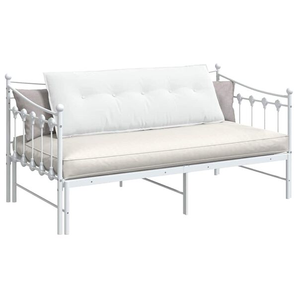 vidaXL Coussin de Dos Blanc 140 x 19 x 50 cm tissu