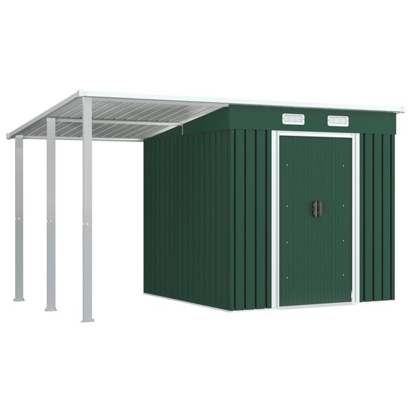 vidaXL Abri de jardin avec toit étendu Vert 346x193x181 cm Acier
