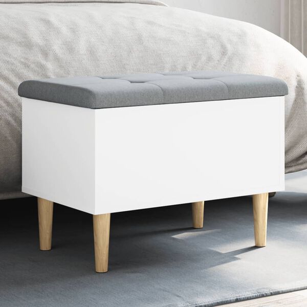 vidaXL Banc de rangement blanc 62x42x46 cm bois d'ing&eacute;nierie