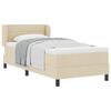 vidaXL Lit &agrave; ressorts avec t&ecirc;te de lit Cr&egrave;me 100 x 200 cm tissu