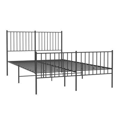 vidaXL Cadre de lit métal sans matelas avec pied de lit noir 140x200cm