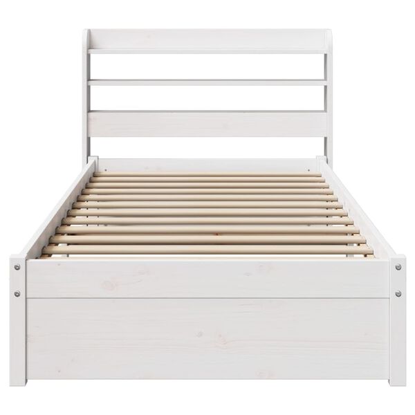 vidaXL Cadre de lit avec t&ecirc;te de lit sans matelas blanc 90x200 cm