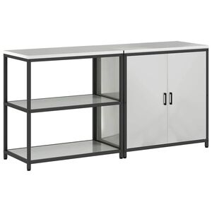 vidaXL Ensemble de rangement cuisine 2 pcs Argent&eacute; Acier galvanis&eacute;