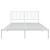 vidaXL Cadre de lit m&eacute;tal sans matelas et t&ecirc;te de lit blanc 160x200 cm