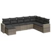vidaXL Salon de jardin 8 pcs avec coussins gris r&eacute;sine tress&eacute;e