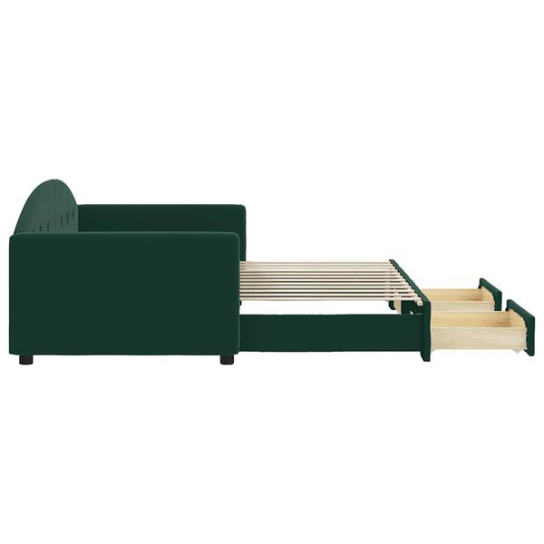 vidaXL Lit de jour avec gigogne et tiroirs sans matelas 90x200 cm