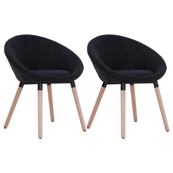 vidaXL Chaises &agrave; manger lot de 2 noir tissu