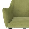 vidaXL Chaise pivotante de salle &agrave; manger Vert clair Velours