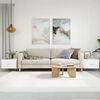 vidaXL Tables basses 2 pcs blanc brillant 50x50x40cm bois d'ing&eacute;nierie