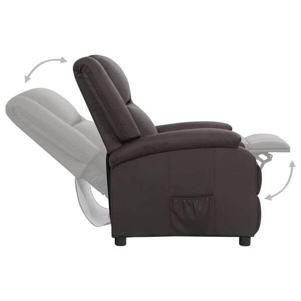 vidaXL Fauteuil inclinable marron cuir v&eacute;ritable
