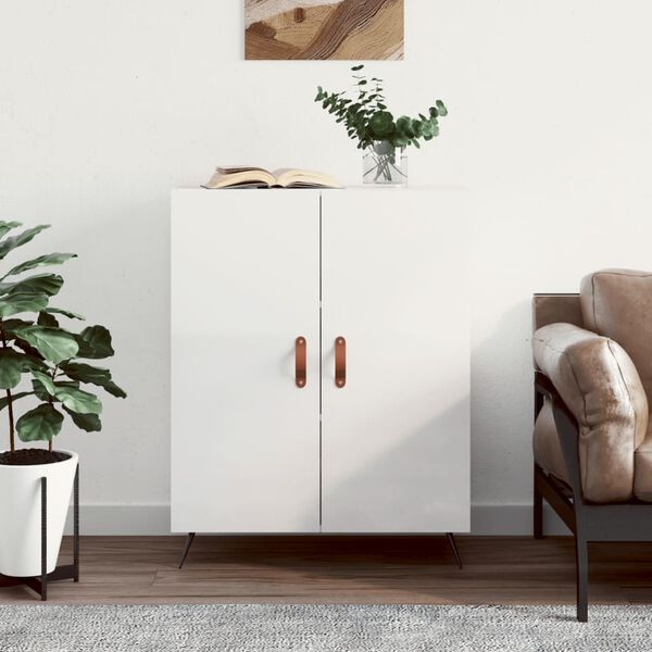 vidaXL Buffet Blanc brillant 69,5x34x90 cm Bois d'ing&eacute;nierie
