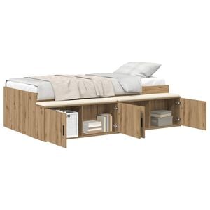 vidaXL Cadre de lit Ch&ecirc;ne artisanal 100 x 200 cm Bois d'ing&eacute;nierie