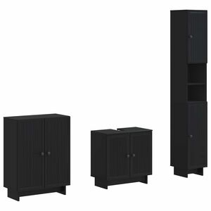 vidaXL Ensemble de meuble de salle de bain 3 pi&egrave;ces EDE Noir