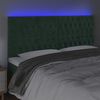vidaXL T&ecirc;te de lit &agrave; LED Vert fonc&eacute; 180x7x118/128 cm Velours