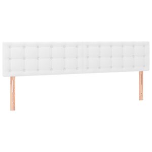 vidaXL T&ecirc;tes de lit Blanc 160x5x78/88 cm Similicuir
