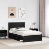 vidaXL Cadre de lit avec matelas Noir 135 x 190 cm Bois de pin massif