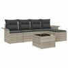 vidaXL Ensemble de canap&eacute; de jardin 6 pc Gris clair polyrotin