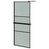 vidaXL Paroi de douche avec &eacute;tag&egrave;re Noir 80x195 cm Verre ESG&Aluminium