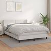 vidaXL Sommier &agrave; lattes de lit avec matelas Blanc 140x200cm Similicuir