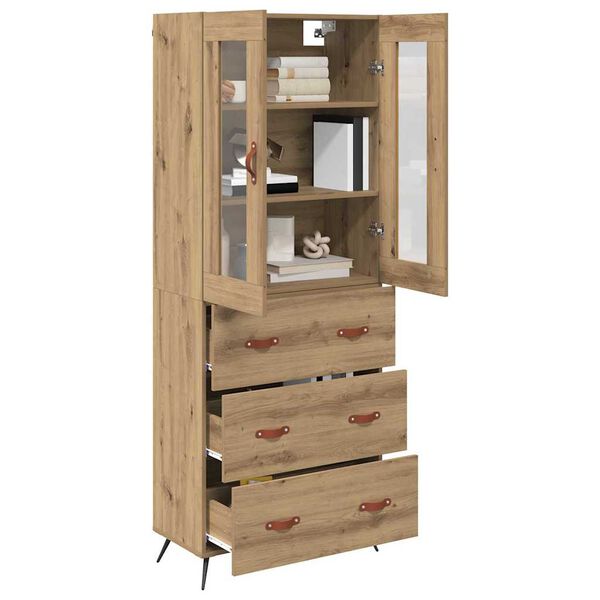 vidaXL Buffet avec &eacute;tag&egrave;re 2 pcs Ch&ecirc;ne artisanal Bois d'ing&eacute;nierie