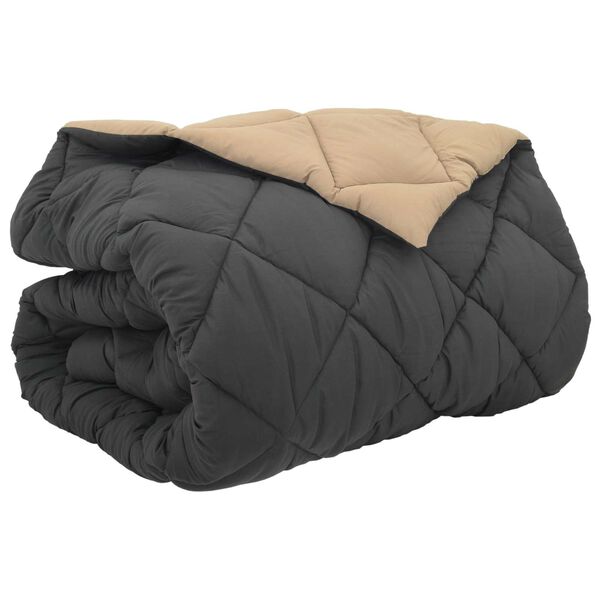 vidaXL Duvet d'hiver Anthracite et Taupe 220 x 240 cm Microfibre