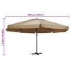 vidaXL Parasol de jardin avec m&acirc;t en aluminium 600 cm taupe